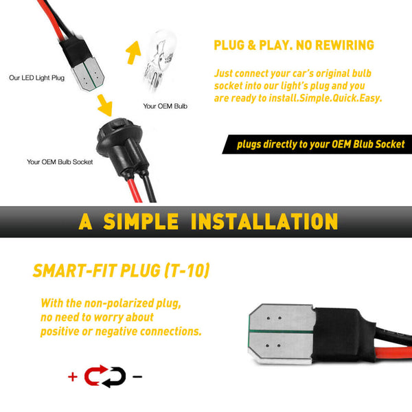LED License Plate Lights Tag Light Lamp Assembly for 2003-2018