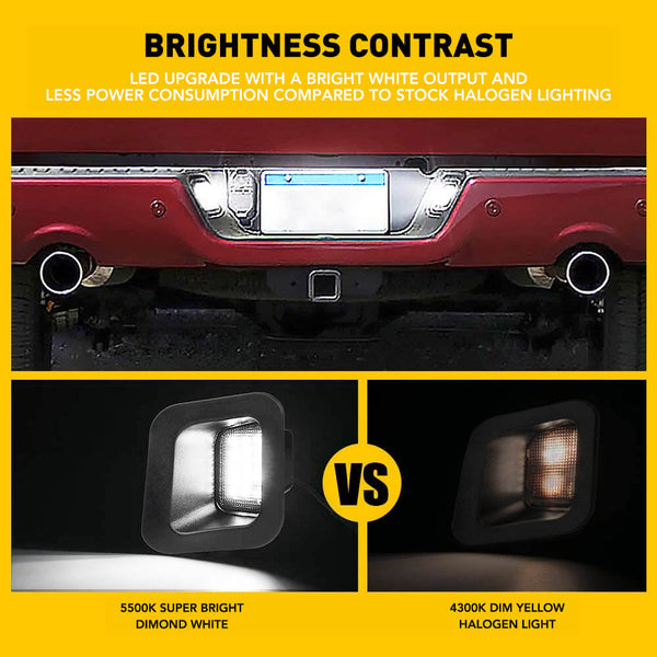 LED License Plate Lights Tag Light Lamp Assembly for 2003-2018 Dodge RAM 1500 | 2500 | 3500, 2019 1500 Classic