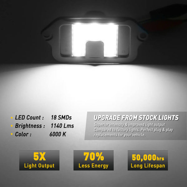 LED License Plate Lights Tag Light Lamp Assembly for 2005-2009 Ford Mustang