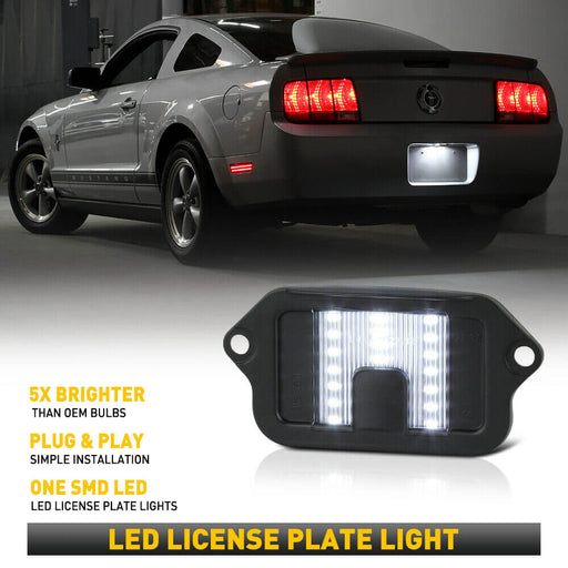 LED License Plate Lights Tag Light Lamp Assembly for 2005-2009 Ford Mustang