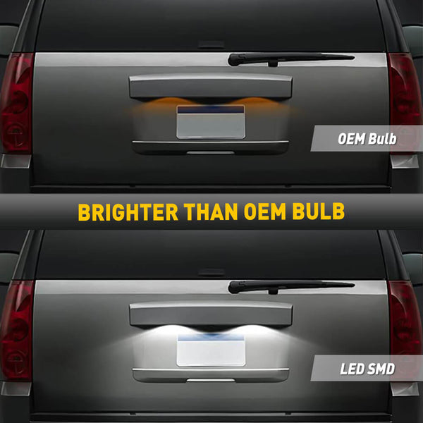 LED License Plate Lights Tag Light Lamp Assembly for 2007-2014 Cadillac Escalade | ESV, Chevrolet Suburban Tahoe, GMC Yukon | Yukon XL