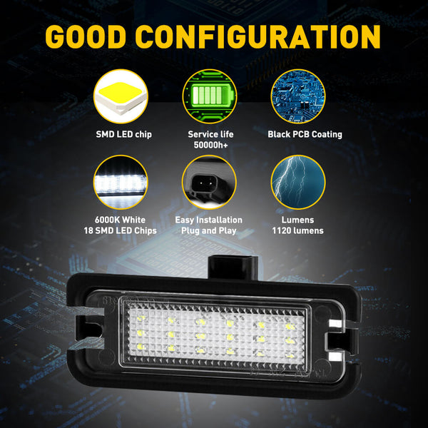 LED License Plate Lights Tag Light Lamp Assembly for 2015-2022 Ford Mustang