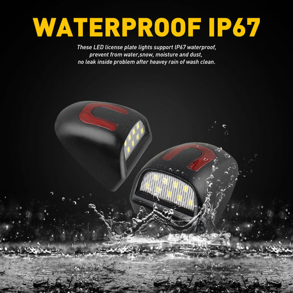 LED License Plate Lights Tag Light Lamp Assembly for Chevy Silverado Suburban Avalanche Tahoe, GMC Sierra Yukon, Cadillac Escalade