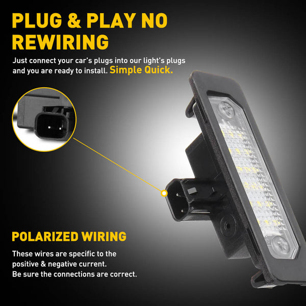 LED License Plate Lights Tag Light Lamp Assembly for Ford, Lincoln, Mercury