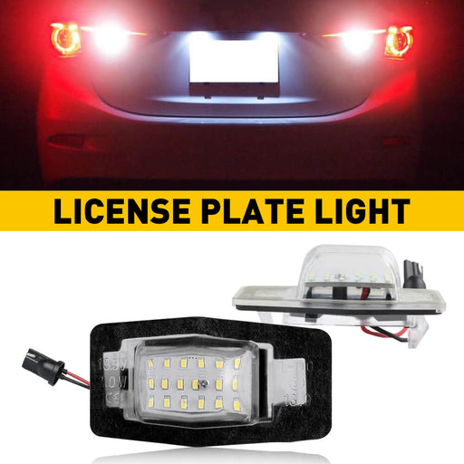 LED License Plate Lights Tag Light Lamp Assembly for Ford, Mercury, Mazda, Powered by 18-SMD LEDs 6000K White