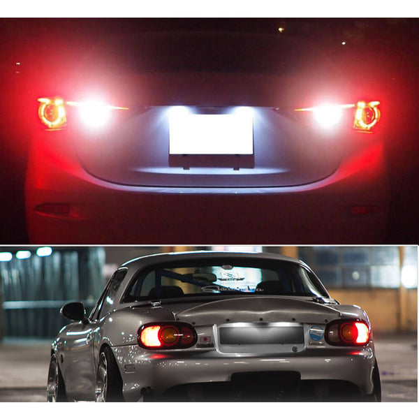 LED License Plate Lights Tag Light Lamp Assembly for Ford, Mercury, Mazda, Powered by 18-SMD LEDs 6000K White
