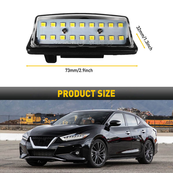 LED License Plate Lights Tag Light Lamp Assembly for Nissan Altima Maxima Murano Rogue Sentra Versa Note Pathfinder Quest, Infiniti JX35 QX56 QX60 QX80