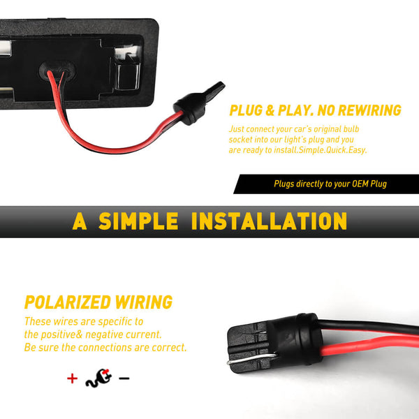 LED License Plate Lights Tag Light Lamp Assembly for Nissan Altima Maxima Murano Rogue Sentra Versa Note Pathfinder Quest, Infiniti JX35 QX56 QX60 QX80