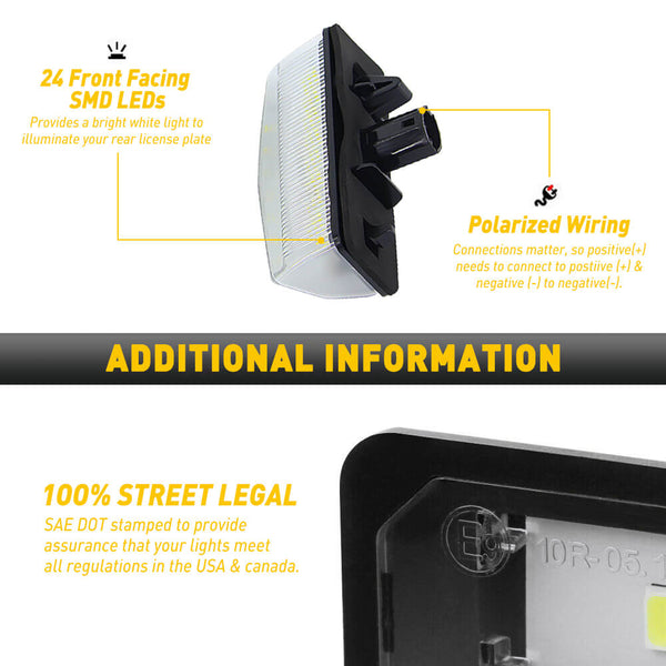 LED License Plate Lights Tag Light Lamp Assembly for Toyota, Lexus, Scion Models