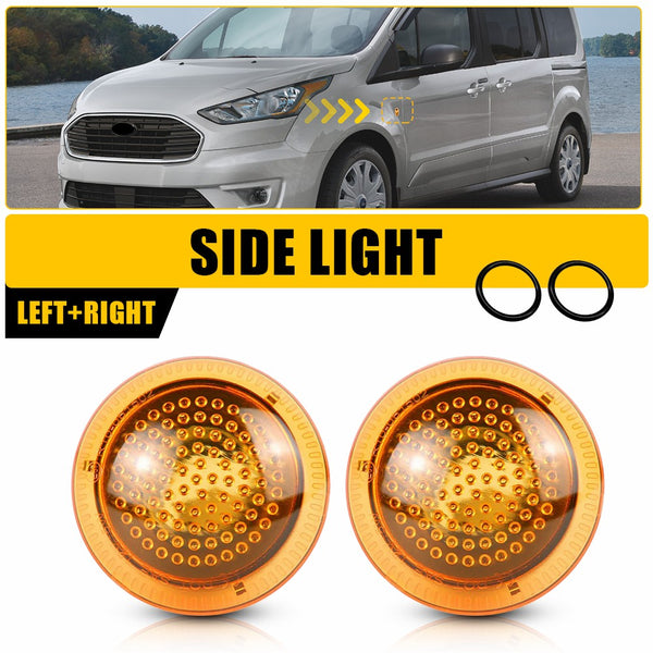 LED Side Marker Light Amber Repeater Housing for Ford Transit Connect 2010-2021