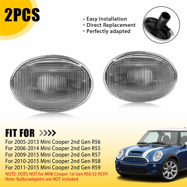 LED Side Marker Light Clear for MINI Cooper R55 R56 R57 R58 R59 (2nd Gen) 2005-2015