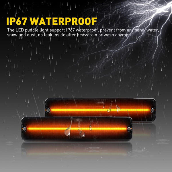 LED Side Marker Light Compatible With 1987-1995 Jeep Wrangler YJ, Smoke Shell Amber Light