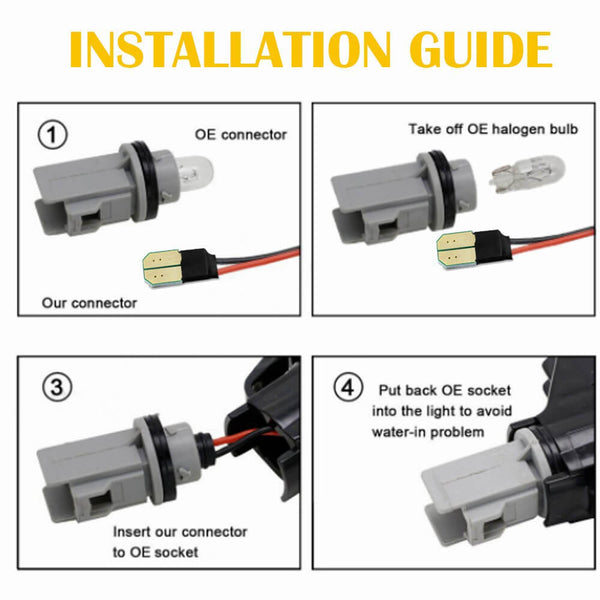 LED Side Marker Light Compatible With 1987-1995 Jeep Wrangler YJ, Smoke Shell Amber Light