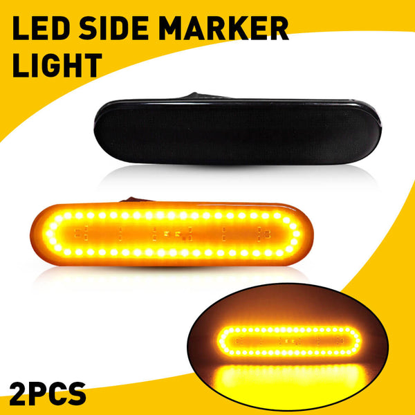 LED Side Marker Light for 2002-2005 Honda Civic Si EP3 3 Door, Smoked Lens Amber Red Front Rear Bumper