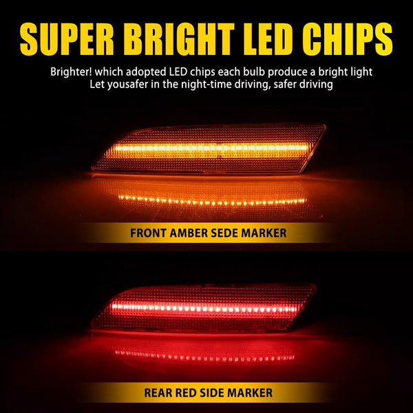 LED Side Marker Light For 2004-2008 Chrysler Crossfire Turn Signals (Front and Rear)