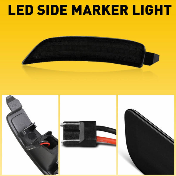 LED Side Marker Light For 2016-2022 Mazda Miata MX-5, Front & Rear Bumper Smoke Shell
