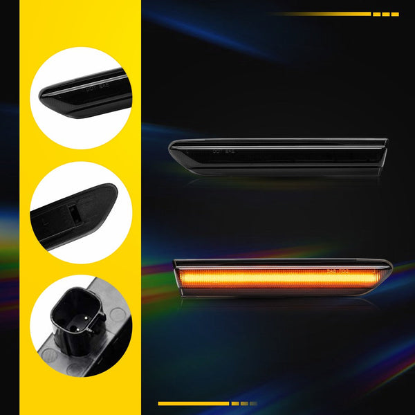 LED Side Marker Light for Acura TL 2004-2008, Smoked Lens, Amber, Front L&R