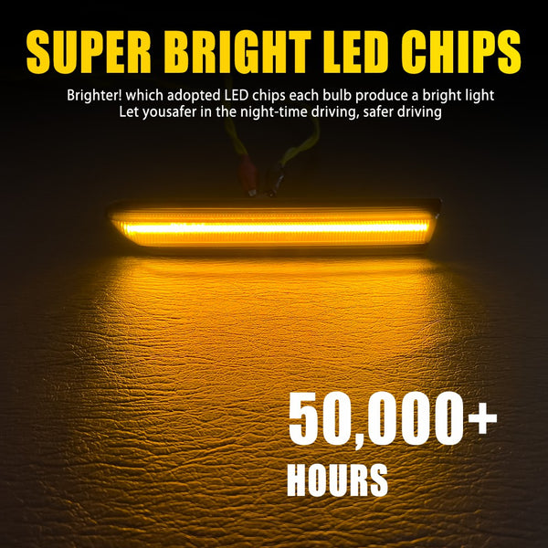 LED Side Marker Light for Acura TL 2004-2008, Smoked Lens, Amber, Front L&R