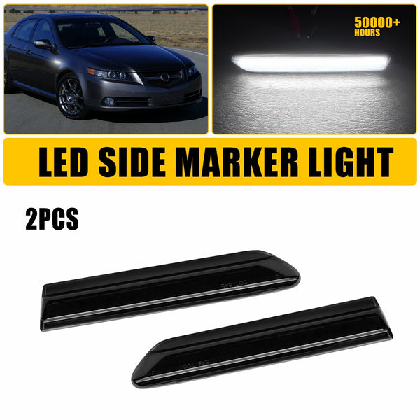 LED Side Marker Light for Acura TL 2004-2008, Smoked Lens, White, Front L&R
