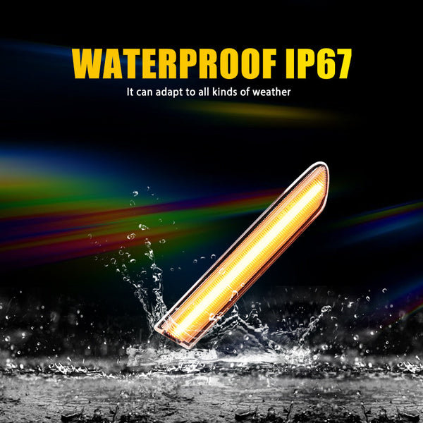 LED Side Marker Light for Acura TL Base 2004-2008, Clear Lens, Amber, Fender