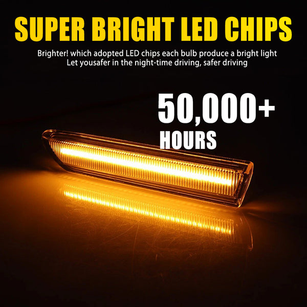 LED Side Marker Light for Acura TL Base 2004-2008, Clear Lens, Amber, Fender