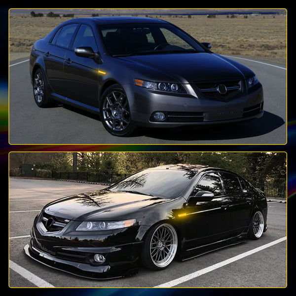 LED Side Marker Light for Acura TL Base 2004-2008, Clear Lens, Amber, Fender