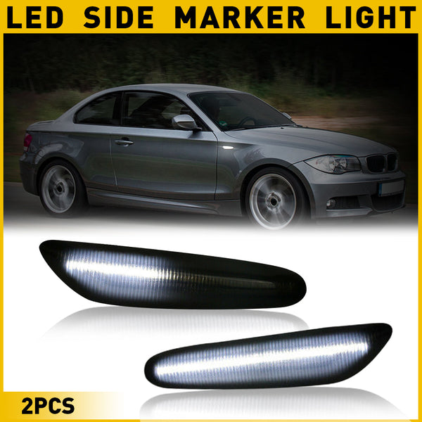 LED Side Marker Light for BMW 5 Series E60/E61 2004-2010, Smoked Lens, Sequential