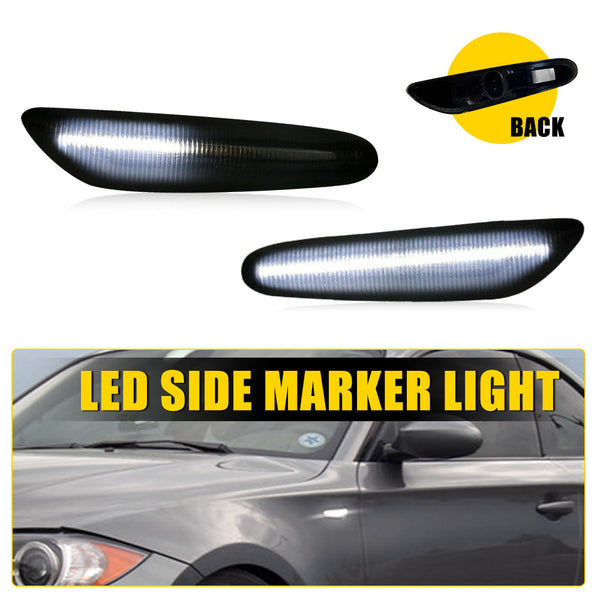LED Side Marker Light for BMW 5 Series E60/E61 2004-2010, Smoked Lens, Sequential