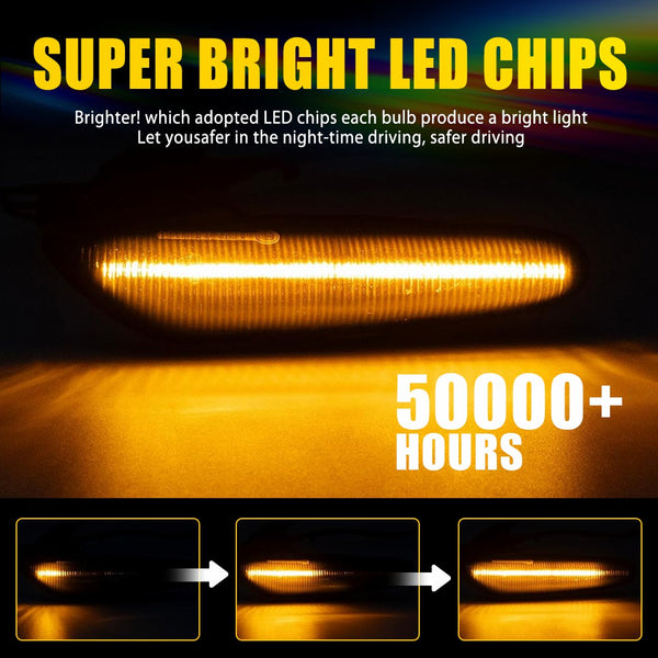 LED Side Marker Light for BMW E60/E61/E82/E88/E90/E91/E92/E93, Smoked Lens, Sequential
