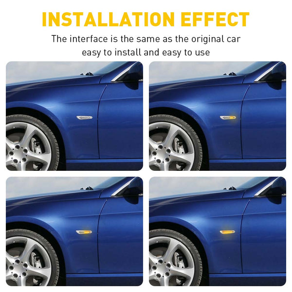 LED Side Marker Light for BMW X1 E84 2013-2015, Clear Lens, Amber, Dynamic Sequential