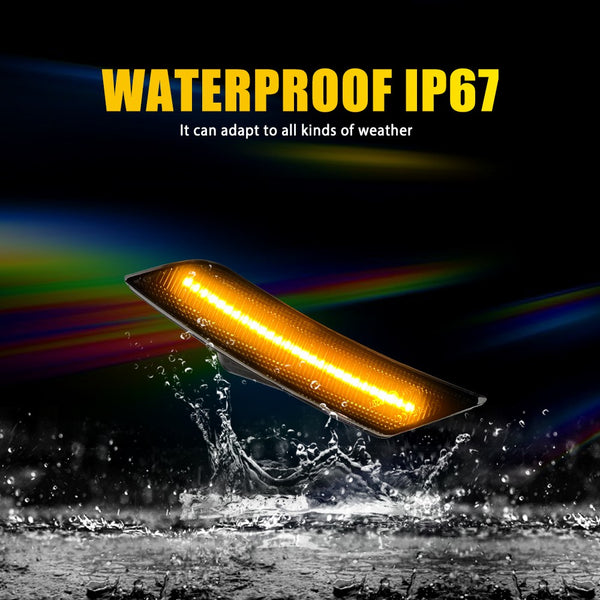 LED Side Marker Light for Cadillac ATS 2013-2014 & XT5 2017-Up, Smoked Lens, Amber, Bumper