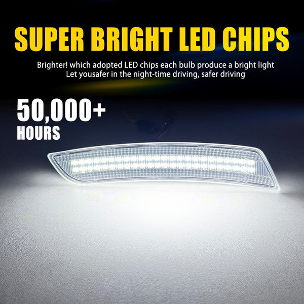 LED Side Marker Light for Cadillac CTS 2014-2019, Clear Lens, Front Bumper