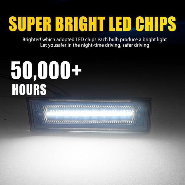 LED Side Marker Light for Chevrolet C10/C20/C30 & GMC 1981-1991, Smoked Lens, White, Front