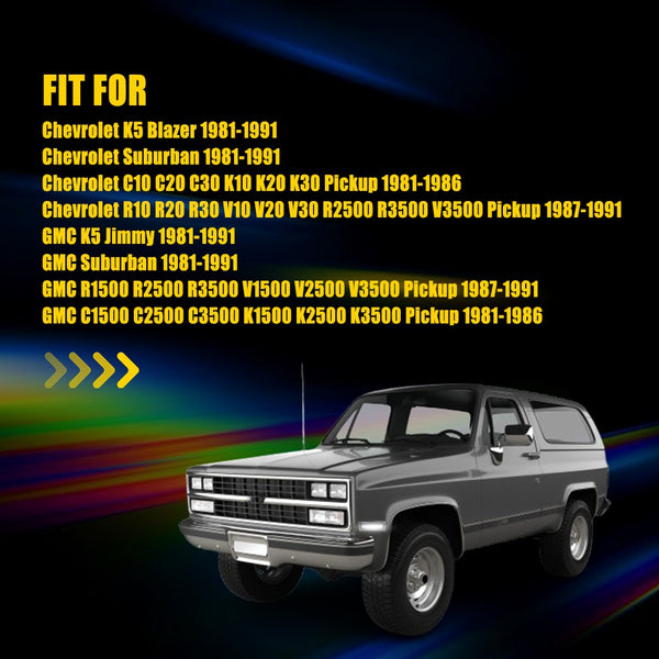 LED Side Marker Light for Chevrolet C10/C20/C30 & GMC 1981-1991, Smoked Lens, White, Front