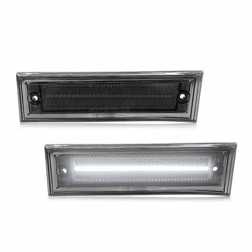 LED Side Marker Light for Chevrolet C10/C20/C30 & GMC 1981-1991, Smoked Lens, White, Front