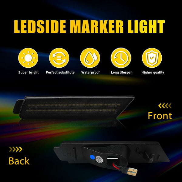 LED Side Marker Light for Chevrolet Camaro 2010-2015, Blue, Front & Rear