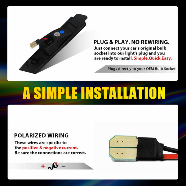 LED Side Marker Light for Chevrolet Camaro 2010-2015, Blue, Front & Rear