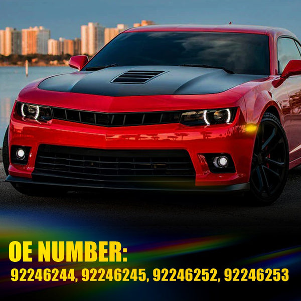 LED Side Marker Light for Chevrolet Camaro 2010-2015, Clear Lens, Amber/Red, Turn Signal