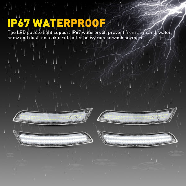 LED Side Marker Light for Chevrolet Camaro 2016-2022, Clear Lens, White, Front & Rear