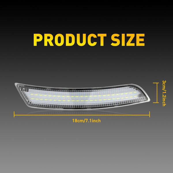 LED Side Marker Light for Chevrolet Camaro 2016-2022, Clear Lens, White, Front & Rear