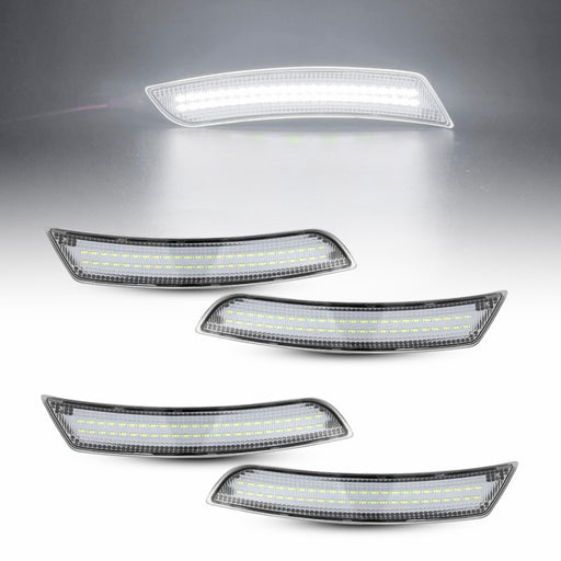 LED Side Marker Light for Chevrolet Camaro 2016-2022, Clear Lens, White, Front & Rear