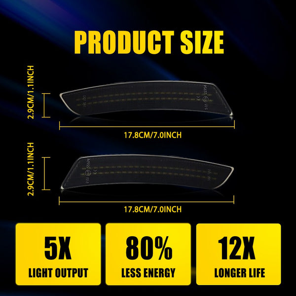 LED Side Marker Light for Chevrolet Camaro 2016-2023, Dynamic, Front & Rear