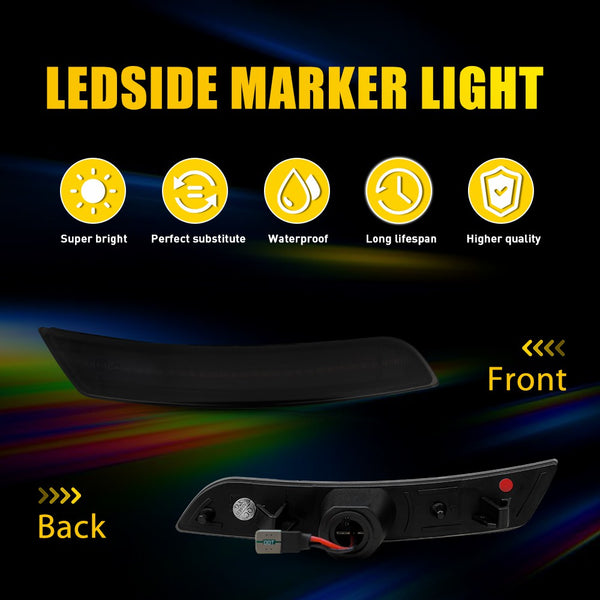 LED Side Marker Light for Chevrolet Camaro 2016-2023, Red, Front & Rear