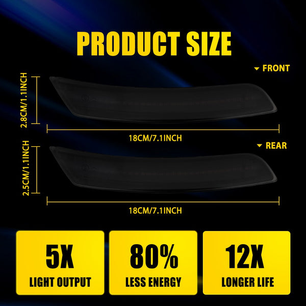 LED Side Marker Light for Chevrolet Camaro 2016-2023, Red, Front & Rear