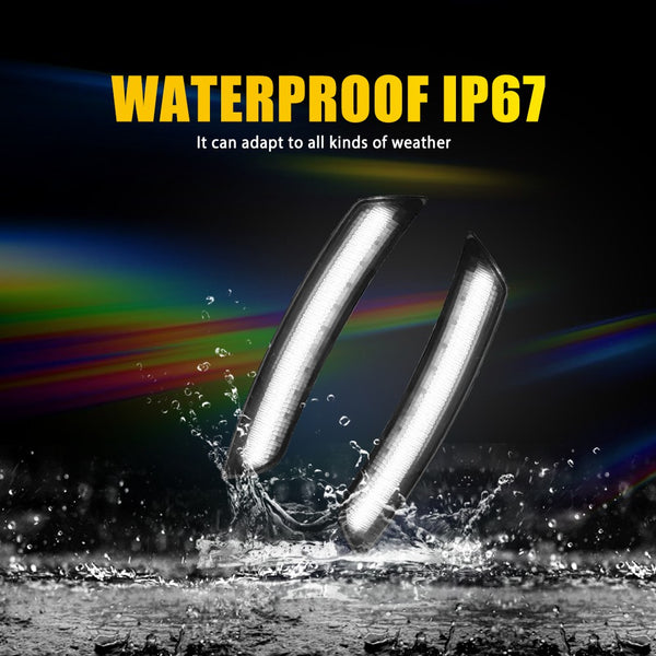 LED Side Marker Light for Chevrolet Camaro 2016-2024, Smoked Lens, White, Front