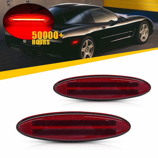 LED Side Marker Light for Chevrolet Corvette C5 1997-2004, Red Lens