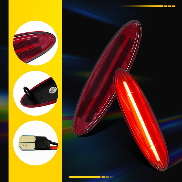 LED Side Marker Light for Chevrolet Corvette C5 1997-2004, Red Lens