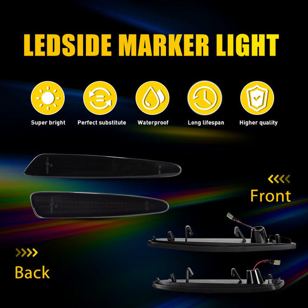 LED Side Marker Light for Chevrolet Corvette C6 2005-2013, Amber/Red