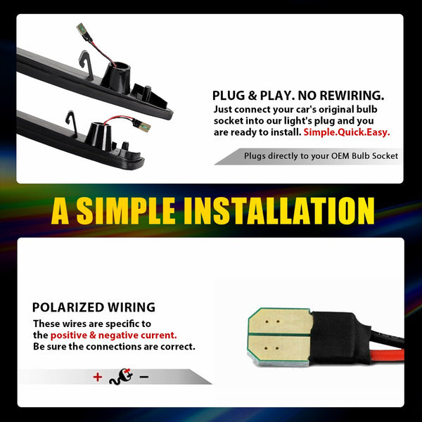 LED Side Marker Light for Chevrolet Corvette C6 2005-2013, Amber/Red