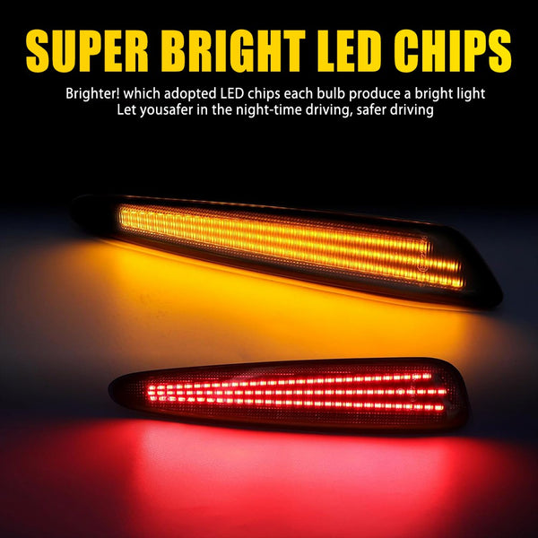 LED Side Marker Light for Chevrolet Corvette C6 2005-2013, Amber/Red